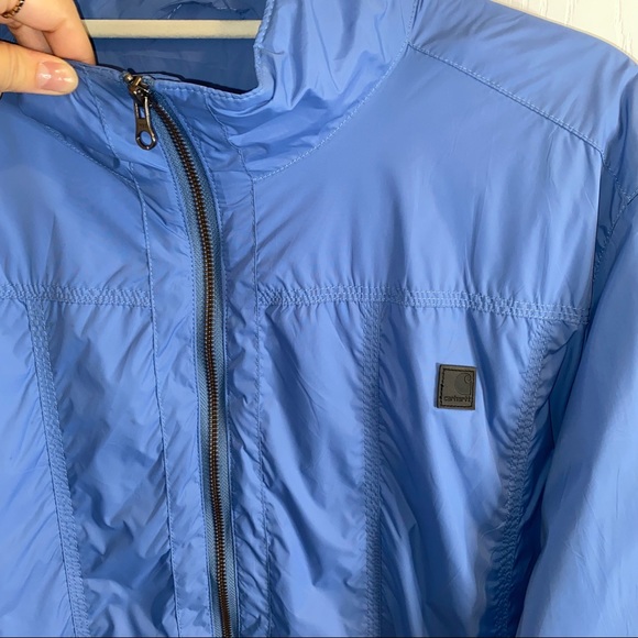 WOMEN’S CARHARTT BLUE ZIP-UP WINDBREAKER JACKET SIZE 2XL - Picture 3 of 8